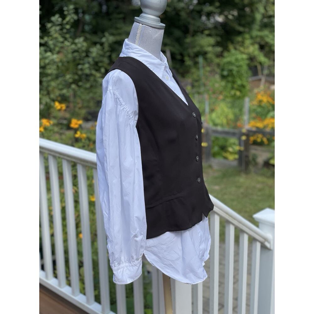 Vintage 90s Emanuel Ungaro Womens Brown Silk Button-Front Vest Luxury Staple, 12 - Picture 12 of 16